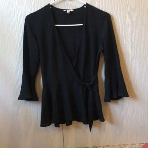 Black cross tie top
